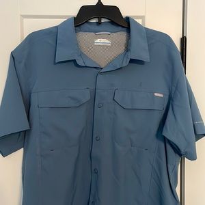 Columbia Men’s Large Omni Shade Short Sleeve Shirt, Blue
